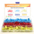 100pcs Nylon Flag Spade Female Insulated Terminals 24-10 Gauge Quick Disconnects Electrical Crimp Set