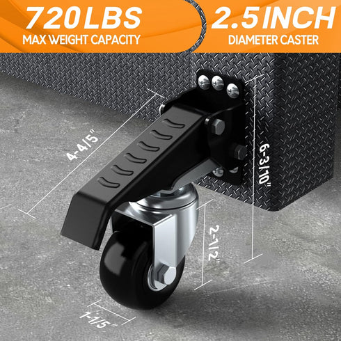 SOLEJAZZ Retractable Casters Kit, 720 LBS Heavy Duty Workbench Caster Wheels for Furniture