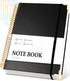 FLYING EAGLE Black Spiral Notebook, College Ruled 8.5 X 11, Large Hardcover Notebooks for School Supplies, 200 Pages