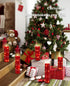 Wax,5 Pack Da by Red Flameless Candles with String Lights, Battery Operated Candles with Remote Control
