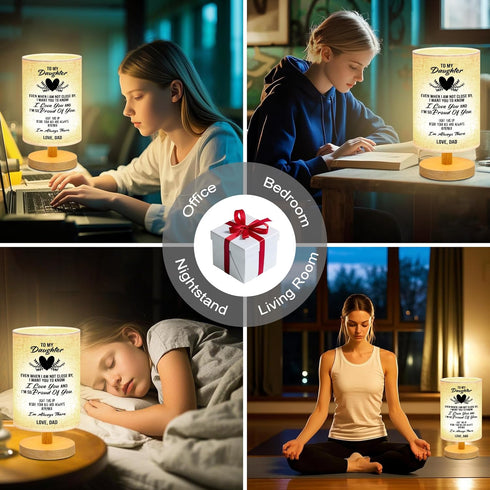 WSYEAR Birthday Gifts for Daughter from Dad - Best Father Daughter Graduation Gifts, Table Lamp for Grown Daughter