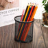 PATIKIL 2 Pack Mesh Pen Holder, Round Pencil Basket Cup Organizer for Desk Accessories, Silver Black Makeup Brush Holder