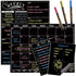 Magnetic Chalkboard Monthly Calendar, Weekly Planner Blackboard Combo Set with Neon Liquid Chalk Markers, Bonus Grocery