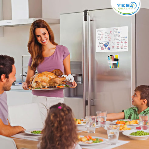YES4QUALITY Magnetic Pen Holder for Refrigerator, Strong Magnetic Back, Dry Erase Marker Holder, Clear & White Pencil