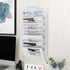 EasyPAG Office 8 Pocket Wall File Folder Holder, Hanging Organizer for Magazine Document Paper Rack, White.