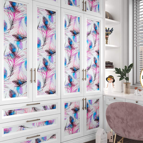 17.7" 6.8ft Closet LACHEERY Removable Wallpaper Stick and Peel Purple Blue Contact Paper x Wall Paper Roll Peel