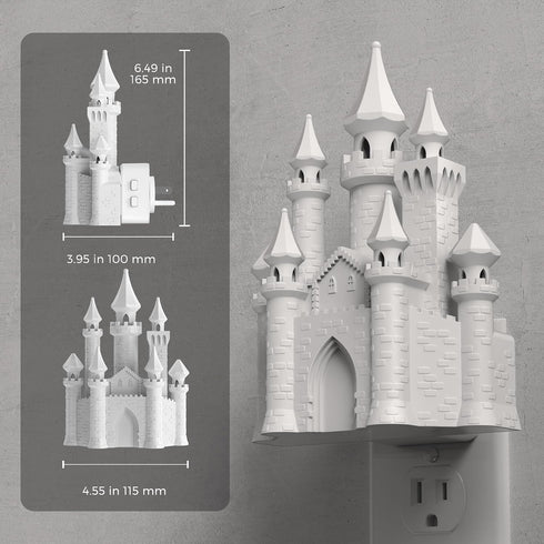 3D Dimmable 3000K L LOHAS LED Castle Night Lights Plug into Wall, Night Light for Kids, Built-in Dusk to Dawn Sensor