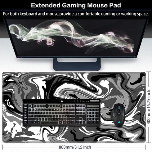 Gaming Mouse Pad, Canjoy Fluid Pattern Mouse Pad 31.5x15.9inch Large Extended Computer Mouse Mat Keyboard Full Desk Mousepad for Gaming, Office, Home by Canjoy