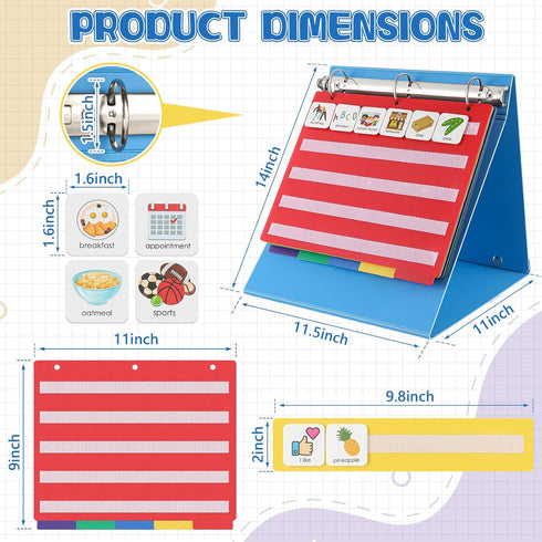 Dunzoom Communication 300 Kids Visual Nonverbal Schedule Board Book for Autism, ASD Laminate Language Vocabulary Speech