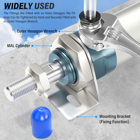 TAILONZ PNEUMATIC Male Straight Push to Connect Fittings - 3/8 Inch Tube OD x 3/8 Inch NPT Thread, Pack of 10