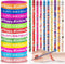 Sabary 48 Pcs Happy Birthday Pencils and Rubber Bracelets Set, Birthday Party Favors