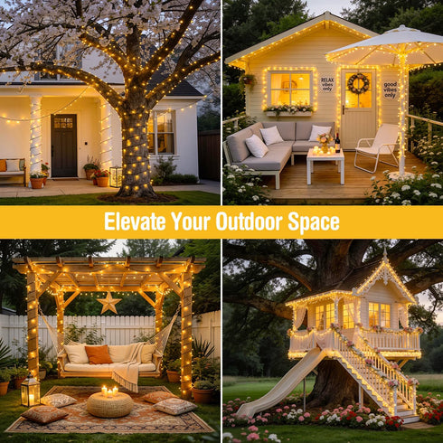 66ft 200 8 JMEXSUSS LED Christmas Lights Outdoor, Warm White Christmas Tree Lights Indoor Plug in, Modes Twinkle String