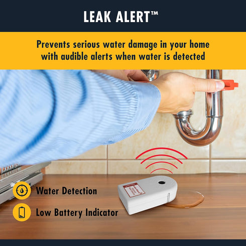 Zircon 90Db (2 Pack) (72311) Leak Alert Water Leak Detector & Flood Sensor Alarm/Water Leak Sensor with Dual Leak
