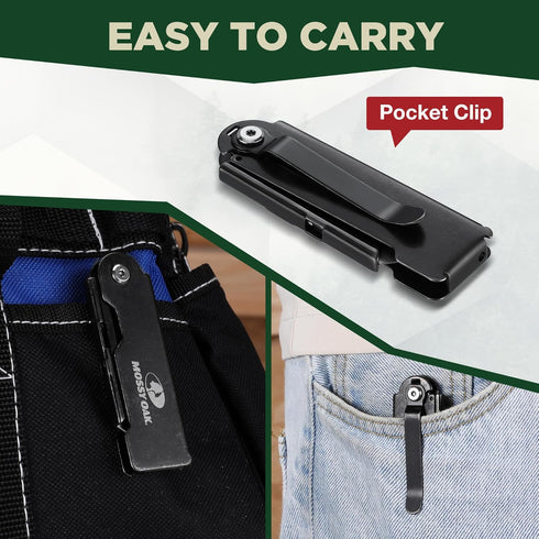 MOSSY OAK 2-Pack Folding Pocket Utility Knife Set, Quick Change Box Cutter with Frame Lock