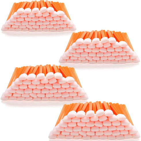 Foam Cleaning Swab Sticks (200 pcs Large Rectangular Foam Tips, 5.25", Orange) for Inkjet Printer, Optical Instruments