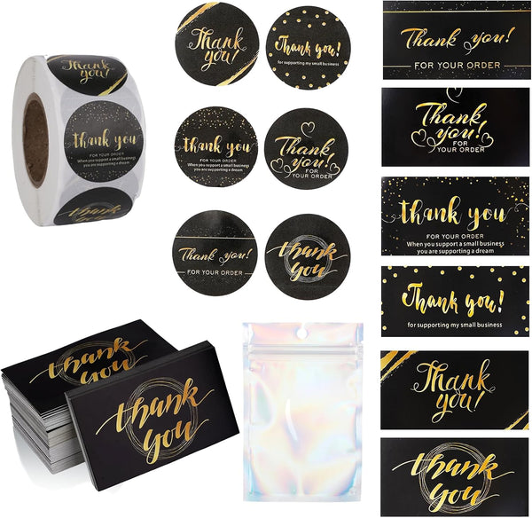 SXoonKing 670Pcs Thank You Cards and Stickers Set- 500 Thank You for Supporting