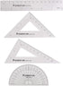 STAEDTLER Math Set - 4 pc Geometry Kit for Students with Clear Protractor, 6in Ruler & 2 Triangles – School Supplies