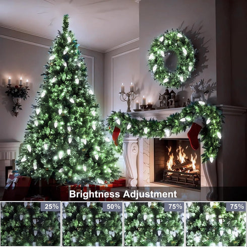 C9 66ft 100 C9 ZAIYW Christmas String Lights LED Strawberry Lights UL Plug String Lights Green Wire Waterproof