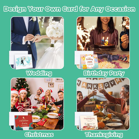 50 Pack 5" 7" A7 Ohuhu Blank White Cards and Envelopes - x Heavyweight Folded Cardstock and Envelopes for DIY Greeting