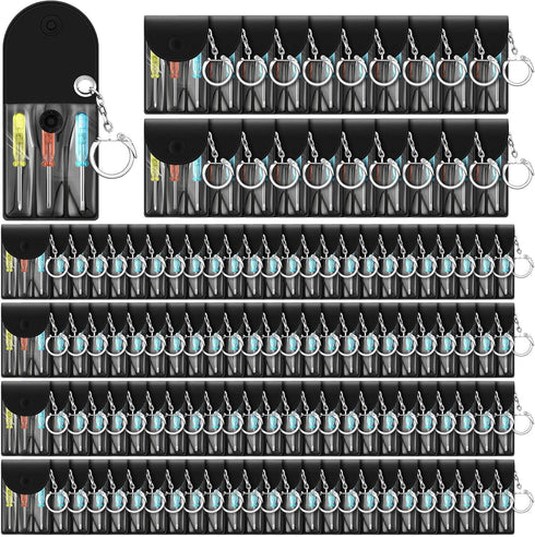 20 Pcs Mini Screwdriver Keychain Set, Portable Pouch with Snap Hook, Includes 3 Mini Slotted Screwdrivers