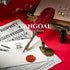 VANGOAL Vintage Carving Feather Pen Set - Glittering Quill Dip Pen with Ink, 2 Replacement Nibs, and Pen Stand (Red)