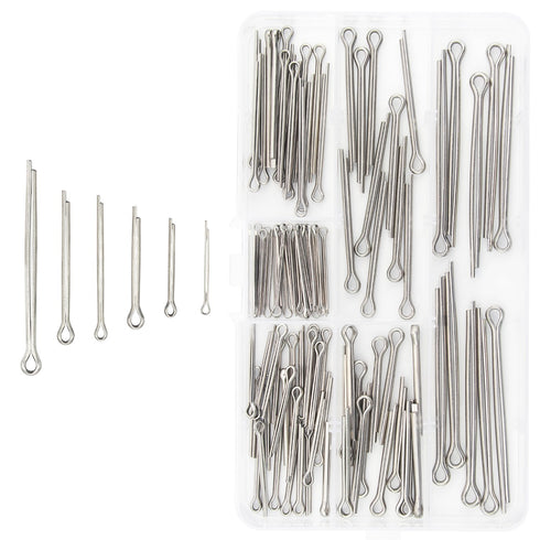 100PCS Cotter Pin Clip Key Fastener Fitting Assortment Kit - Made of 304 Stainless Steel
