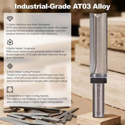 1/2" 3/4" 2-1/2" Top Bearing Flush Trim Router Bits Shank, Cut Diameter, Cut Length, Useful for Template/Pattern