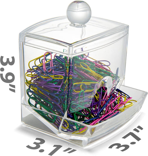 Officemate Self-Dispensing Paper Clip Holder w/250 Assorted Color Paper Clips, Clear (93697) by Officemate