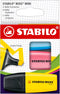 STABILO BOSS Mini Highlighter Set, 3-Color Pack in Yellow, Pink, and Blue