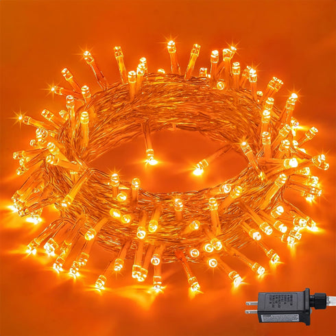 JMEXSUSS 150 LED Orange Halloween Lights Indoor Outdoor, Connectable Christmas String Lights