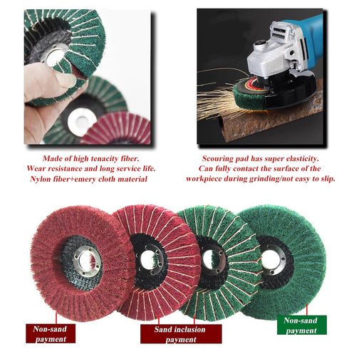 18Pcs 4 Inch 14Pcs Wheel,3Pcs Buffering Wheels Polishing Kit with Compound for Angle Grinder,Includes Nylon Fiber Flap