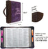 Performore Purple Fashionable Bible Bags for Women with 6 Assorted Gel Highlighter Pens - "Serve The Lord with Gladness"