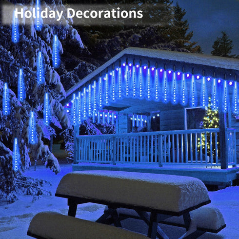 JJGoo Christmas Lights Meteor Shower Rain Lights, 10 Tube 240 LEDs Icicle Lights for Xmas Halloween Party Decor