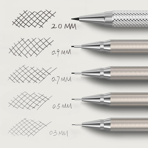 Mr. Pen Metal Mechanical Pencil Set - 5 Sizes in Leather Case for Sketching, Drafting, Mechanical Pencils