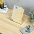 MyGift Clear Acrylic Mail Organizer Box with Letter Word Script Design and Gold Mirror Base