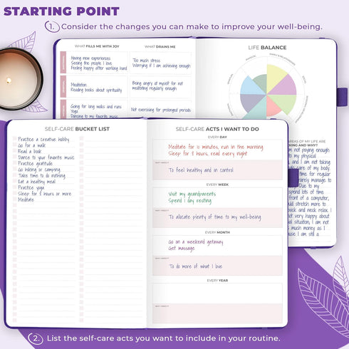 A5 Clever Fox Self-Care Journal Daily Reflection Notebook Mental Health & Personal Development Planner, Meditation