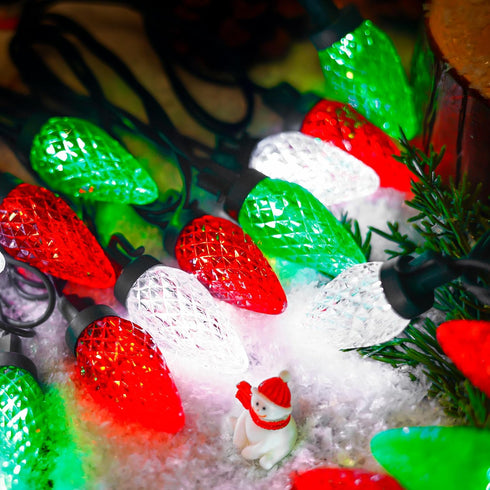 50 (C9-Red HAYATA Christmas Lights LED Strawberry String Light - Fairy Xmas Decor Lighting for Outdoor, Indoor, Patio