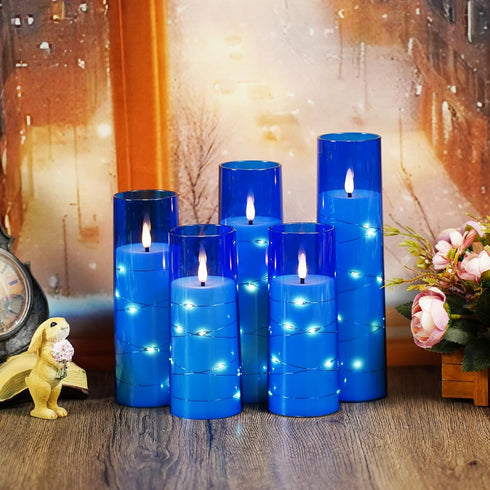 5 kakoya Flameless LED Candles with Timer Pc Flickering Flameless Candles for Romantic Ambiance and Home Decoration