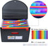 Uquelic Legal Size File Folder with Flap - Portable 24 Pockets Expanding Accordion Organizer, Black
