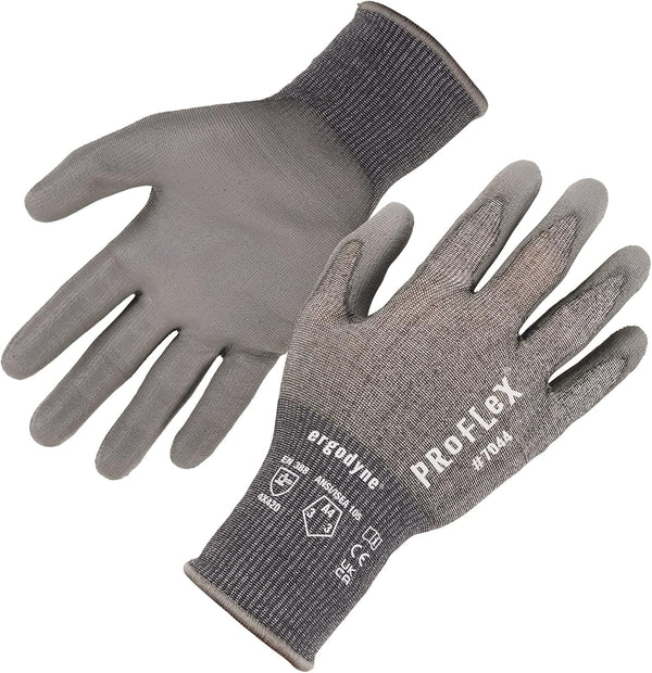 Ergodyne ANSI A4 PU Coated CR Gloves for Unisex Adults, Gray, Extra Large