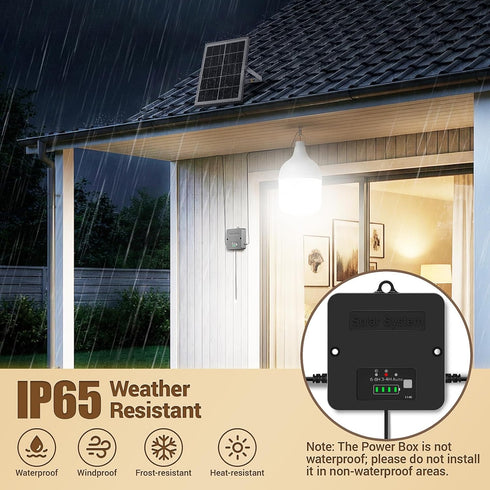 6500K IP65 3 1 Pack Solar Shed Light Indoor Outdoor, Daytime Available Pendant Light with Pull String, Power Display
