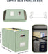 Oterri Hanging Filing File Box with Lid, Collapsible Document Organizer Box for Letter Size, 2 PCS, Green