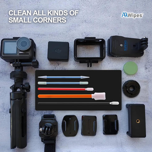 Cleanroom Foam Tip Swab Set: 100 Pack in 5 Colors & Styles for Multi-Use Cleaning, Camera, Optical Lens, Arts & Crafts.