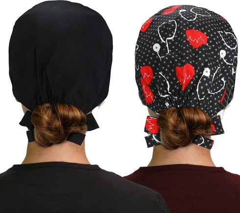 Adjustable Working Caps with Button & Sweatband - One Size Fits All