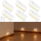 6 Pack Motion Sensor Night Light, Rechargeable Stair Lights Indoor, Warm White