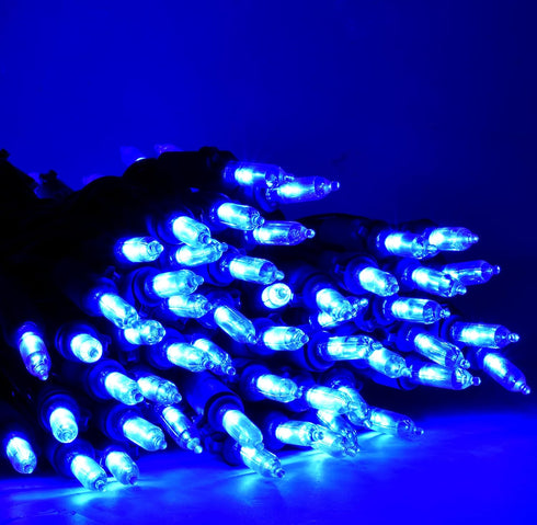 100 Count 26.9 Holiday Essence Blue LED Xmas String Light Green Wire Ft Incandescent Hanukkah Traditional Light