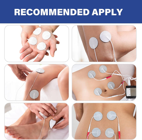 40PCS 1.25" 2.0 mm LotFancy TENS Unit Electrode Pads, Round Electrodes Pads, Reusable TENS Pads for EMS Muscle
