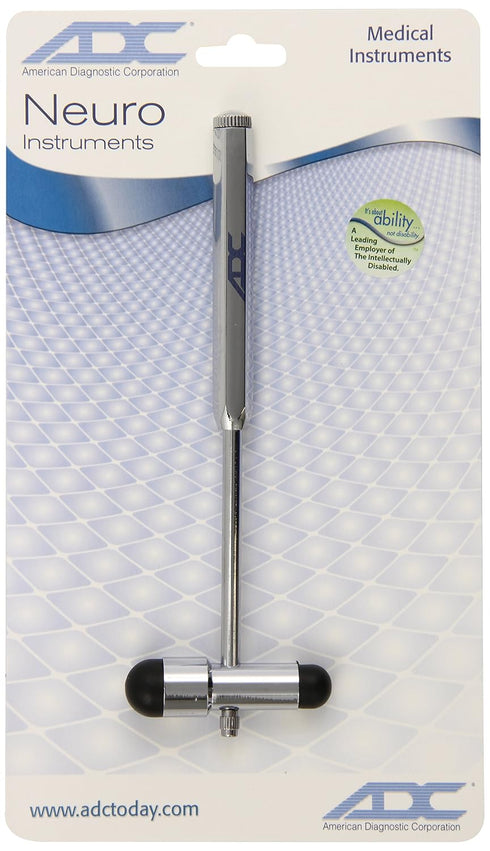 ADC Buck Neurological Hammer with Concealed Brush and Needle, Chrome-Plated Medical Instrument
