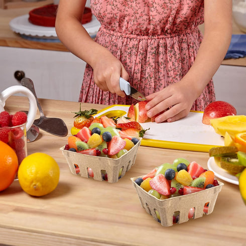 QUYLIXX 100 Packaging Pcs Pulp Fiber Berry Basket, Products Berry Baskets, Molded Pulp Fiber Vented Produce Basket