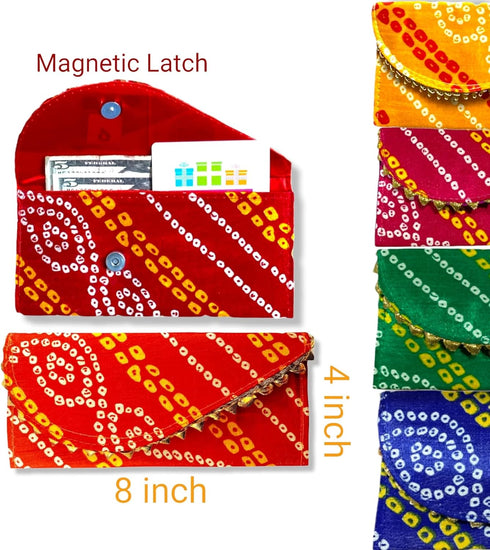 Pack Of 5 Money Envelopes For Cash - Decorative Gotta Fabric Shagun Lifafa Gift Card Holder for Weddings